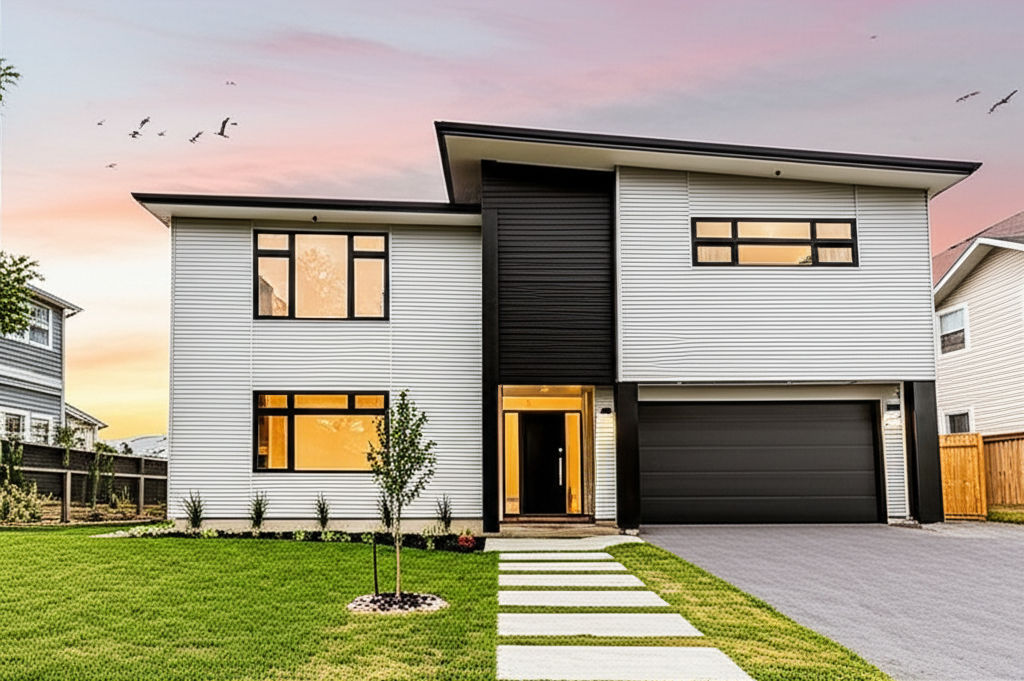 Modern home with beautiful siding
